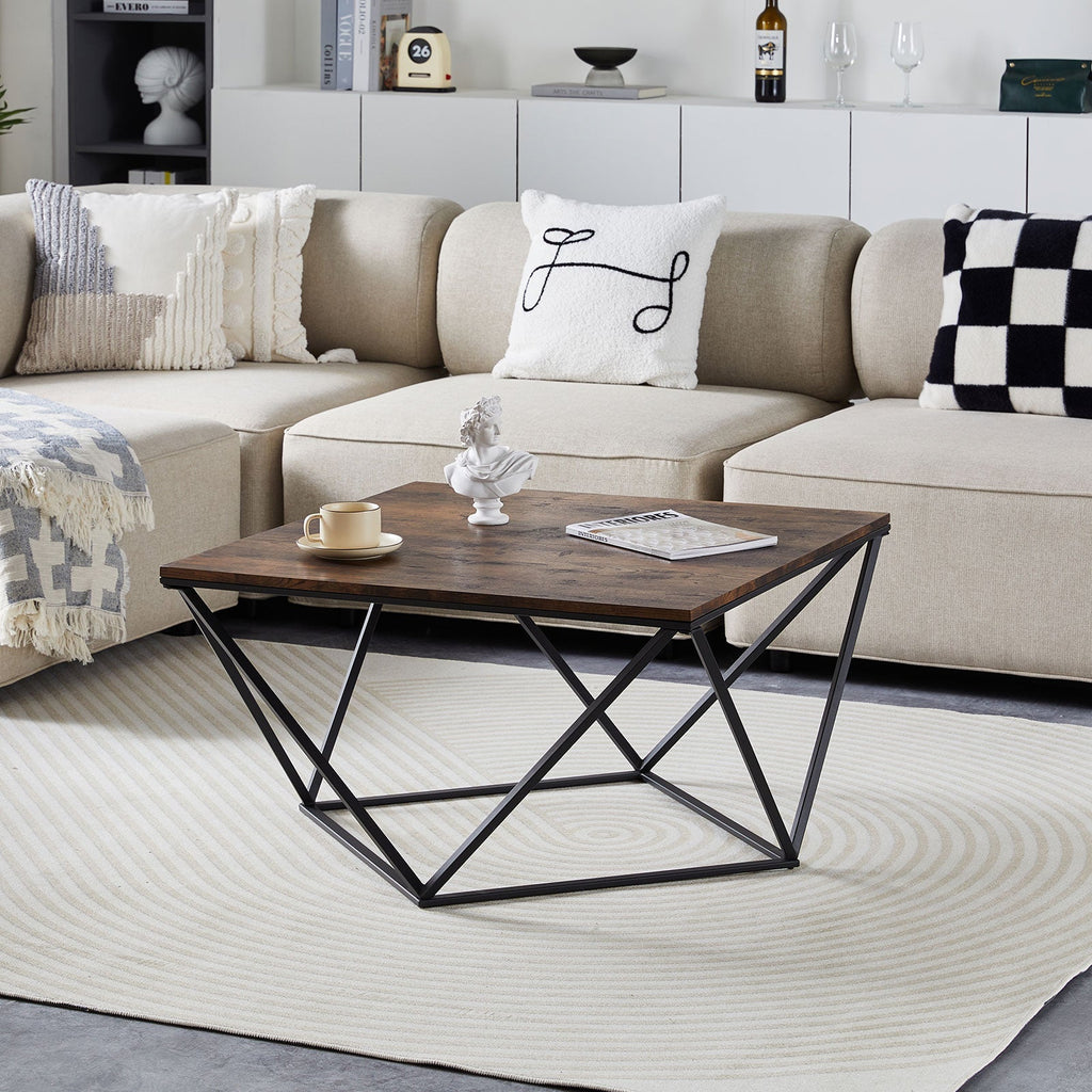 Mayme Industrial Coffee Table [Oak Pattern] [MDF]