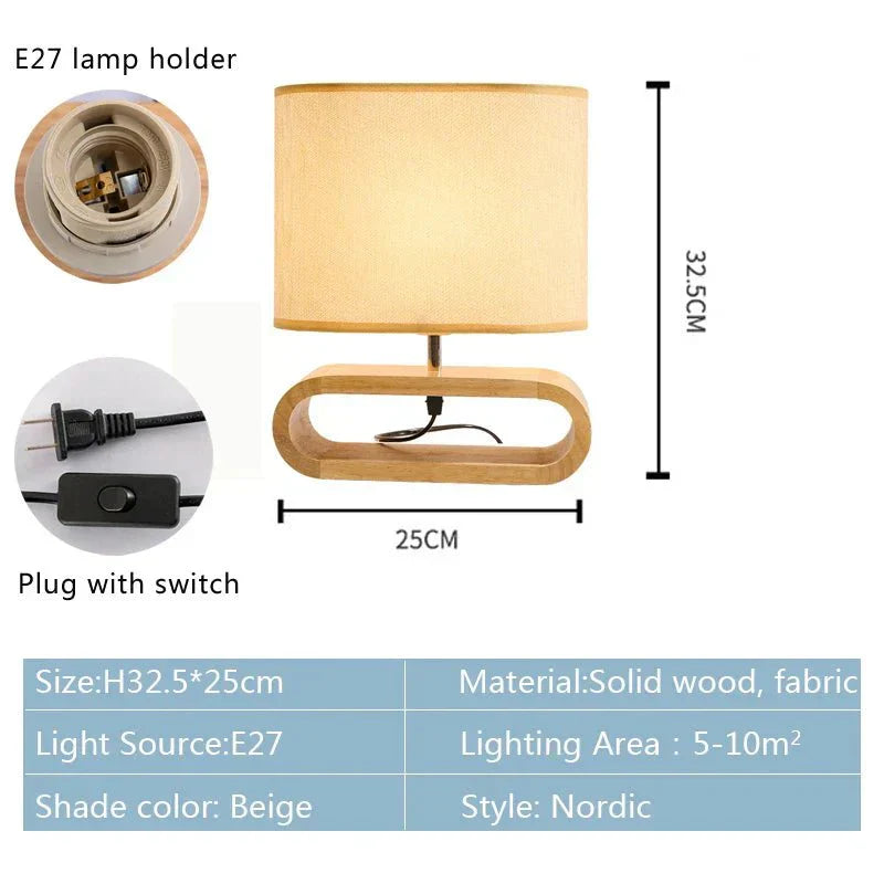 Nordic Wooden LED Lamp