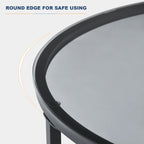 Novack 2-Piece Tempered Glass Coffee Table [Black]