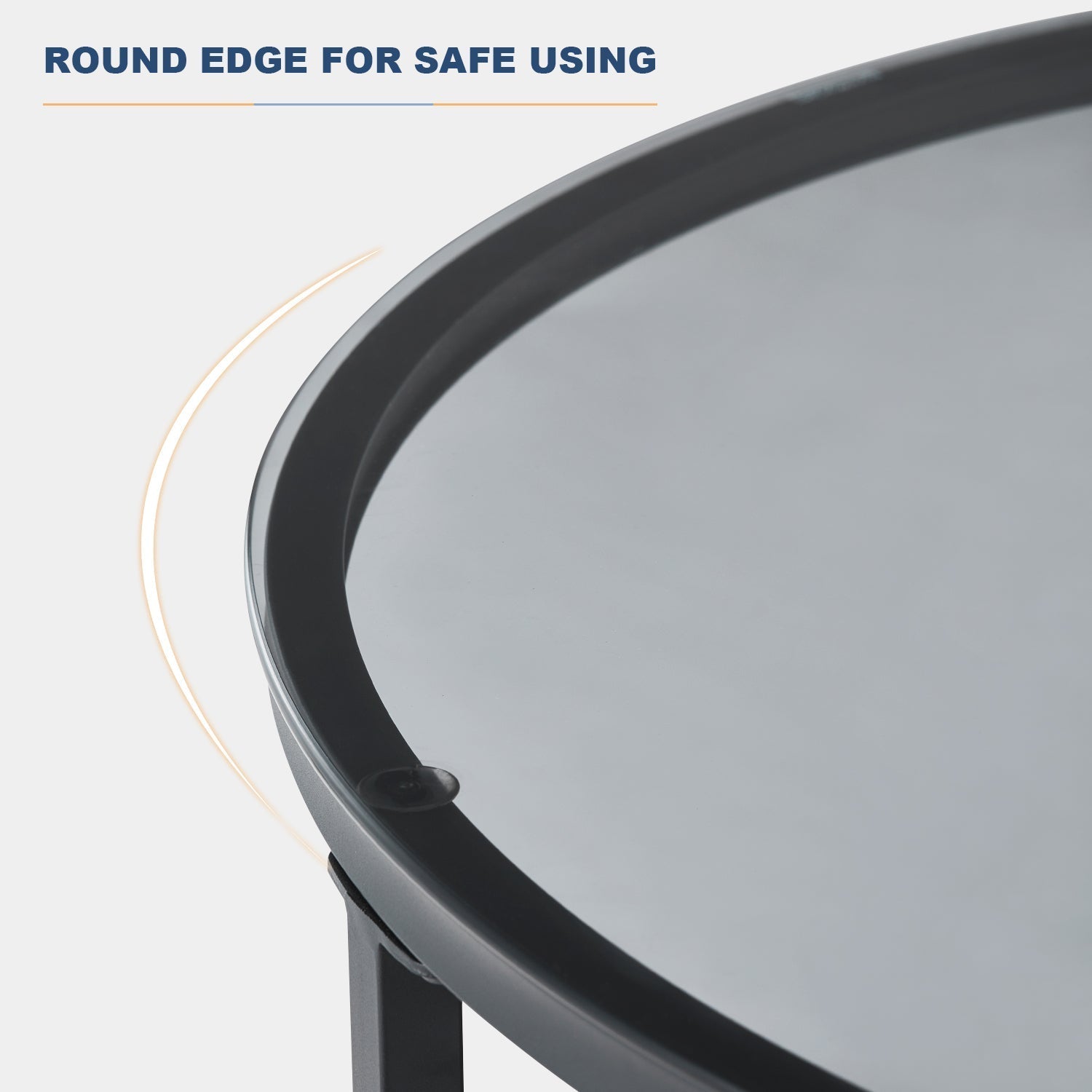 Novack 2-Piece Tempered Glass Coffee Table [Black]