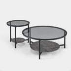 Novack 2-Piece Tempered Glass Coffee Table [Black]