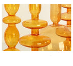 Orange Glass Candle Holders