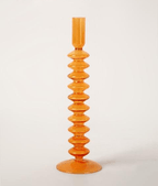 Orange Glass Candle Holders