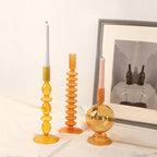 Orange Glass Candle Holders