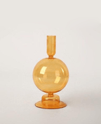 Orange Glass Candle Holders