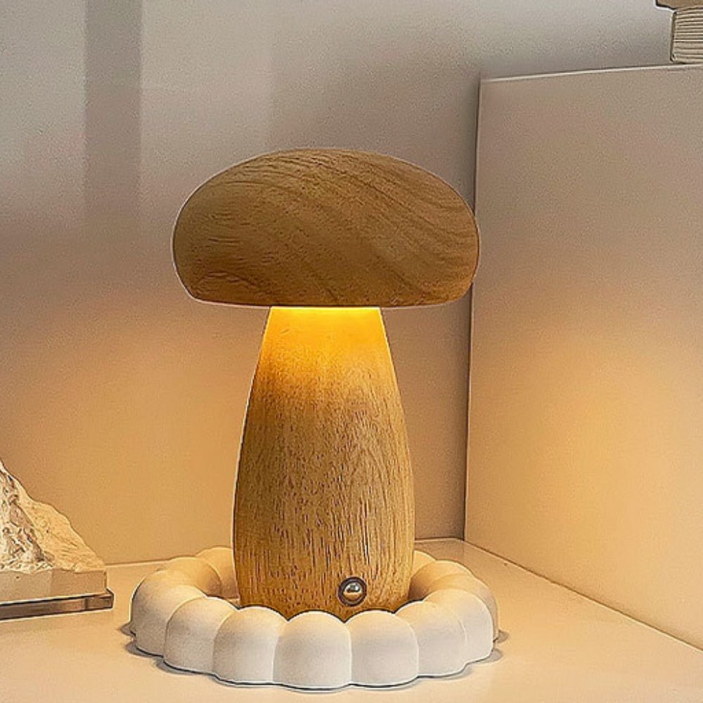 Wooden Mushroom Lamp