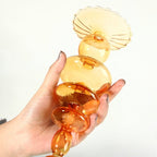 Orange Glass Candle Holders