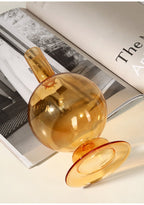 Orange Glass Candle Holders